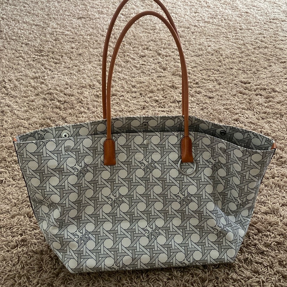 Tory Burch basketweave print tote bag